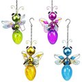 Alpine Multicolored GlassMetal 16 in H Hanging ButterflyDragonfly Outdoor Decoration LJJ940A